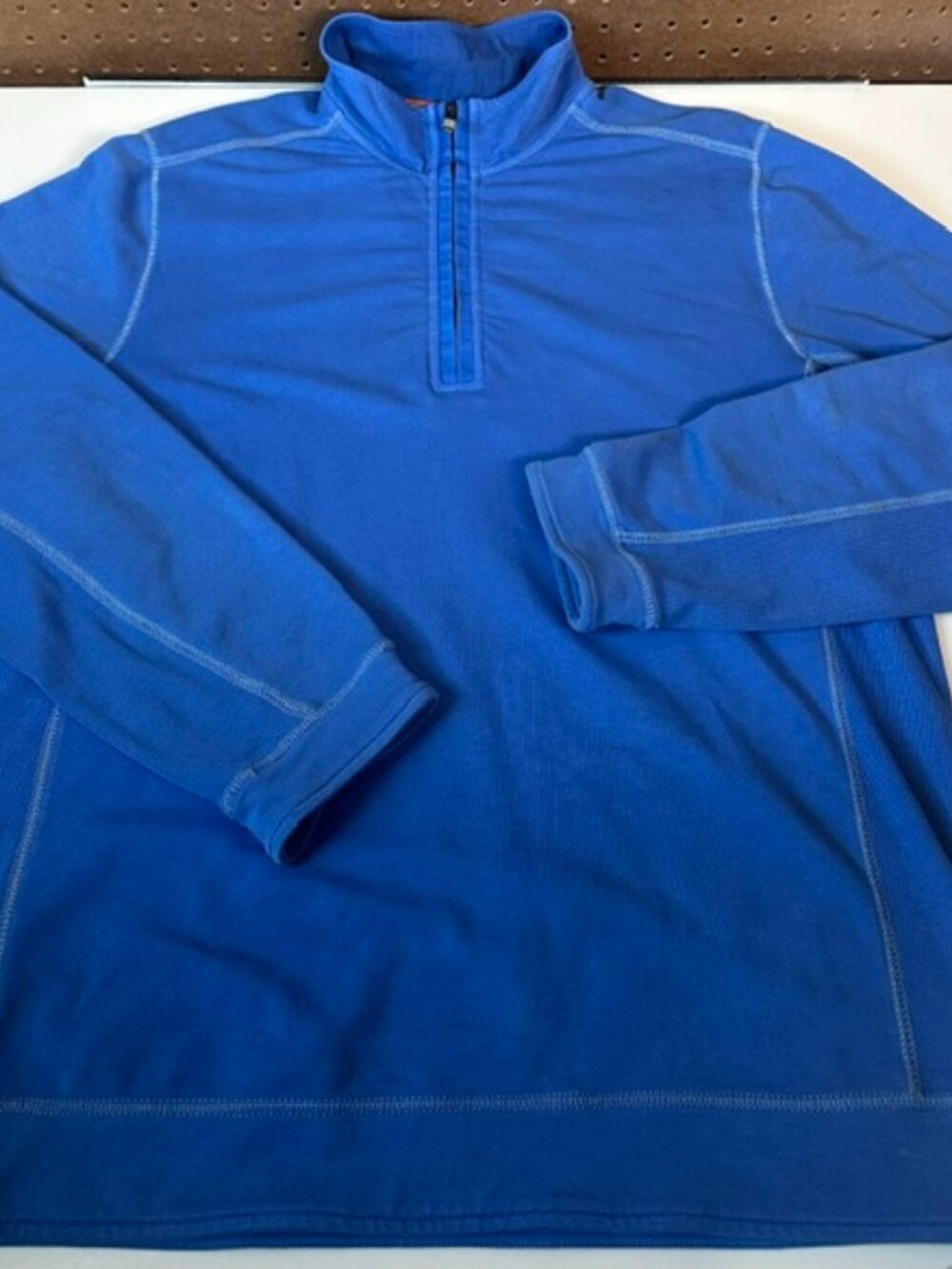 Tommy Bahama Jeans Island Crafted Men’s Size Large Blue 1/4 Zip Pullover Shirt